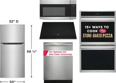 5 Piece Package Includes Refrigerator, Cooktop, Wall Oven, Microwave And Dishwasher