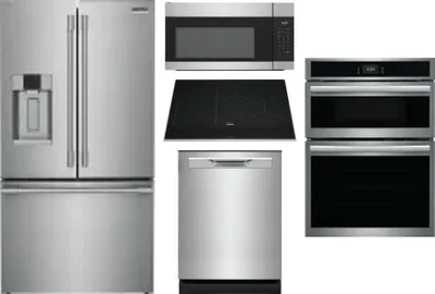 5 Piece Package Includes Refrigerator, Cooktop, Wall Oven, Microwave And Dishwasher