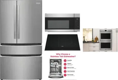 5 Piece Package Includes Refrigerator, Cooktop, Wall Oven, Microwave And Dishwasher