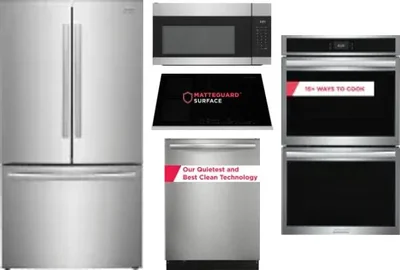 5 Piece Package Includes Refrigerator, Cooktop, Wall Oven, Microwave And Dishwasher