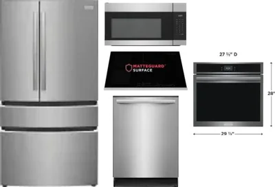 5 Piece Package Includes Refrigerator, Cooktop, Wall Oven, Microwave And Dishwasher