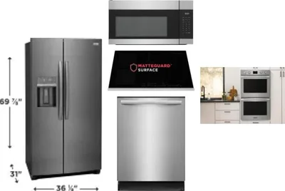 5 Piece Package Includes Refrigerator, Cooktop, Wall Oven, Microwave And Dishwasher