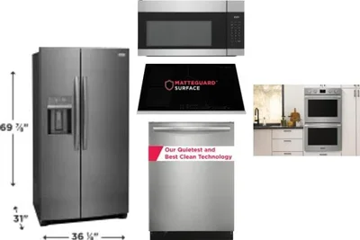 5 Piece Package Includes Refrigerator, Cooktop, Wall Oven, Microwave And Dishwasher