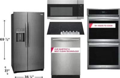 5 Piece Package Includes Refrigerator, Cooktop, Wall Oven, Microwave And Dishwasher