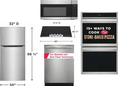 5 Piece Package Includes Refrigerator, Cooktop, Wall Oven, Microwave And Dishwasher