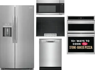 5 Piece Package Includes Refrigerator, Cooktop, Wall Oven, Microwave And Dishwasher