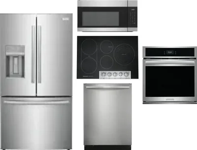5 Piece Package Includes Refrigerator, Cooktop, Wall Oven, Microwave And Dishwasher
