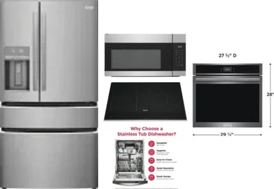 5 Piece Package Includes Refrigerator, Cooktop, Wall Oven, Microwave And Dishwasher