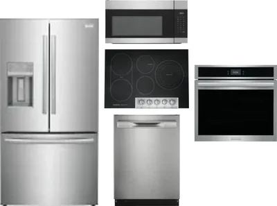5 Piece Package Includes Refrigerator, Cooktop, Wall Oven, Microwave And Dishwasher