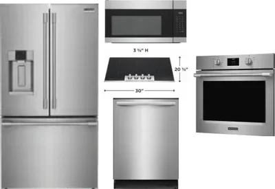 5 Piece Package Includes Refrigerator, Cooktop, Wall Oven, Microwave And Dishwasher