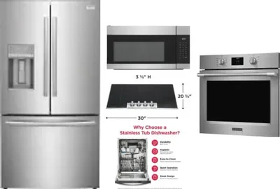 5 Piece Package Includes Refrigerator, Cooktop, Wall Oven, Microwave And Dishwasher