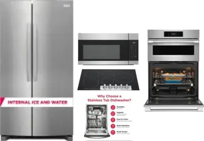 5 Piece Package Includes Refrigerator, Cooktop, Wall Oven, Microwave And Dishwasher