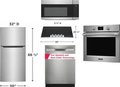 5 Piece Package Includes Refrigerator, Cooktop, Wall Oven, Microwave And Dishwasher