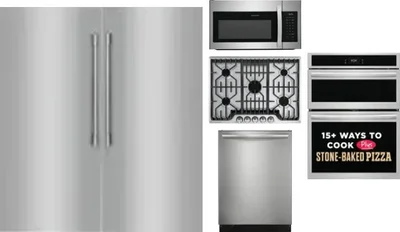 6 Piece Package Includes Refrigerator, Freezer, Cooktop, Wall Oven, Microwave And Dishwasher