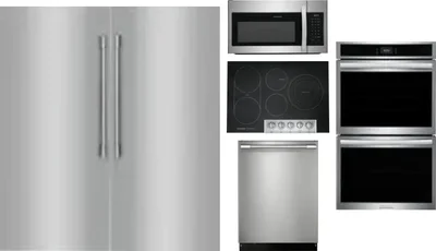 6 Piece Package Includes Refrigerator, Freezer, Cooktop, Wall Oven, Microwave And Dishwasher