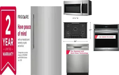 6 Piece Package Includes Refrigerator, Freezer, Cooktop, Wall Oven, Microwave And Dishwasher