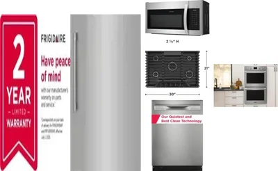 6 Piece Package Includes Refrigerator, Freezer, Cooktop, Wall Oven, Microwave And Dishwasher