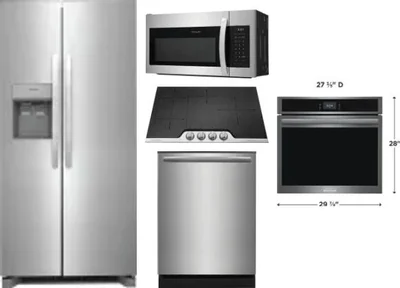 5 Piece Package Includes Refrigerator, Cooktop, Wall Oven, Microwave And Dishwasher