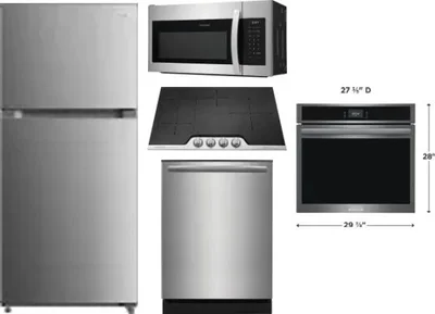 5 Piece Package Includes Refrigerator, Cooktop, Wall Oven, Microwave And Dishwasher