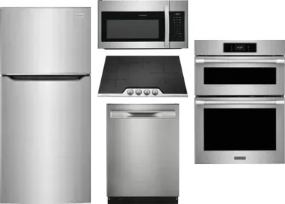 5 Piece Package Includes Refrigerator, Cooktop, Wall Oven, Microwave And Dishwasher