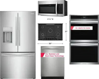 5 Piece Package Includes Refrigerator, Cooktop, Wall Oven, Microwave And Dishwasher