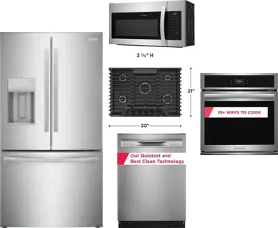 5 Piece Package Includes Refrigerator, Cooktop, Wall Oven, Microwave And Dishwasher