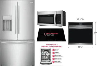 5 Piece Package Includes Refrigerator, Cooktop, Wall Oven, Microwave And Dishwasher