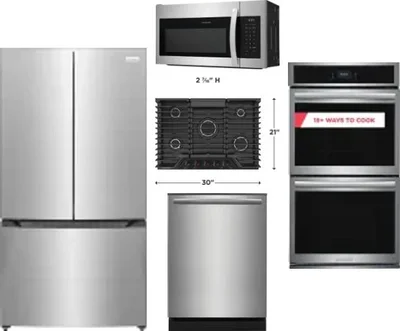 5 Piece Package Includes Refrigerator, Cooktop, Wall Oven, Microwave And Dishwasher