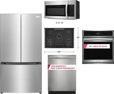 5 Piece Package Includes Refrigerator, Cooktop, Wall Oven, Microwave And Dishwasher