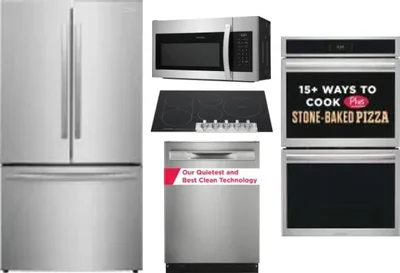 5 Piece Package Includes Refrigerator, Cooktop, Wall Oven, Microwave And Dishwasher
