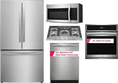 5 Piece Package Includes Refrigerator, Cooktop, Wall Oven, Microwave And Dishwasher