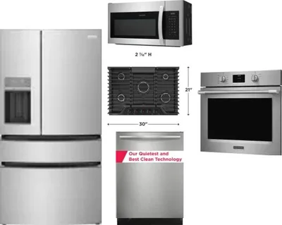 5 Piece Package Includes Refrigerator, Cooktop, Wall Oven, Microwave And Dishwasher