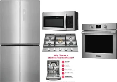 5 Piece Package Includes Refrigerator, Cooktop, Wall Oven, Microwave And Dishwasher