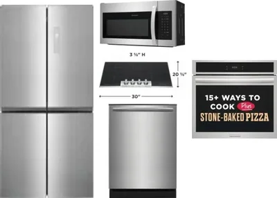 5 Piece Package Includes Refrigerator, Cooktop, Wall Oven, Microwave And Dishwasher
