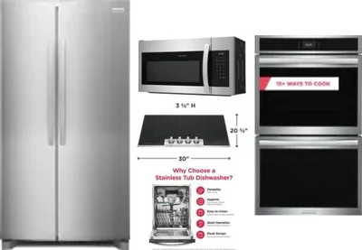 5 Piece Package Includes Refrigerator, Cooktop, Wall Oven, Microwave And Dishwasher