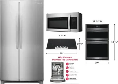 5 Piece Package Includes Refrigerator, Cooktop, Wall Oven, Microwave And Dishwasher