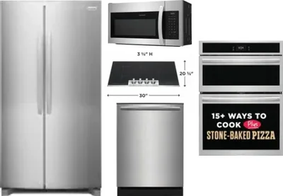 5 Piece Package Includes Refrigerator, Cooktop, Wall Oven, Microwave And Dishwasher