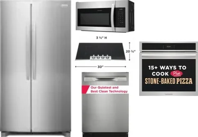 5 Piece Package Includes Refrigerator, Cooktop, Wall Oven, Microwave And Dishwasher