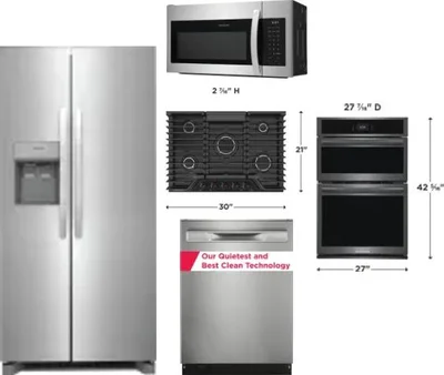 5 Piece Package Includes Refrigerator, Cooktop, Wall Oven, Microwave And Dishwasher
