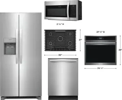5 Piece Package Includes Refrigerator, Cooktop, Wall Oven, Microwave And Dishwasher