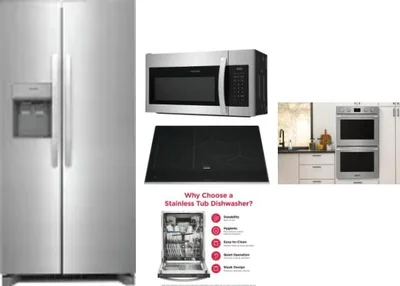 5 Piece Package Includes Refrigerator, Cooktop, Wall Oven, Microwave And Dishwasher