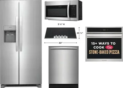 5 Piece Package Includes Refrigerator, Cooktop, Wall Oven, Microwave And Dishwasher