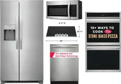 5 Piece Package Includes Refrigerator, Cooktop, Wall Oven, Microwave And Dishwasher