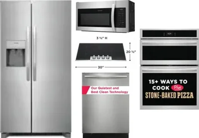 5 Piece Package Includes Refrigerator, Cooktop, Wall Oven, Microwave And Dishwasher