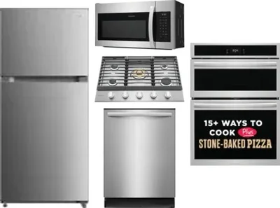 5 Piece Package Includes Refrigerator, Cooktop, Wall Oven, Microwave And Dishwasher