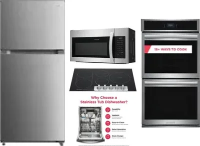 5 Piece Package Includes Refrigerator, Cooktop, Wall Oven, Microwave And Dishwasher