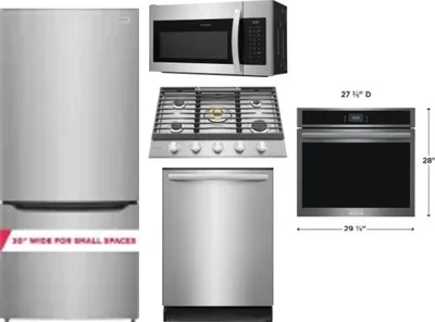 5 Piece Package Includes Refrigerator, Cooktop, Wall Oven, Microwave And Dishwasher