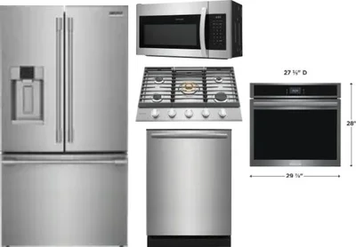 5 Piece Package Includes Refrigerator, Cooktop, Wall Oven, Microwave And Dishwasher