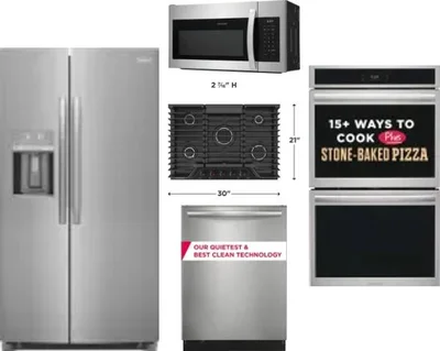 5 Piece Package Includes Refrigerator, Cooktop, Wall Oven, Microwave And Dishwasher