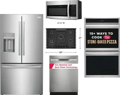 5 Piece Package Includes Refrigerator, Cooktop, Wall Oven, Microwave And Dishwasher